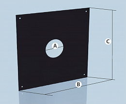 Фланец (экран с отверстием) с полимерным покрытием (0,5 мм, 700x700 мм) Ф280 (Агни)